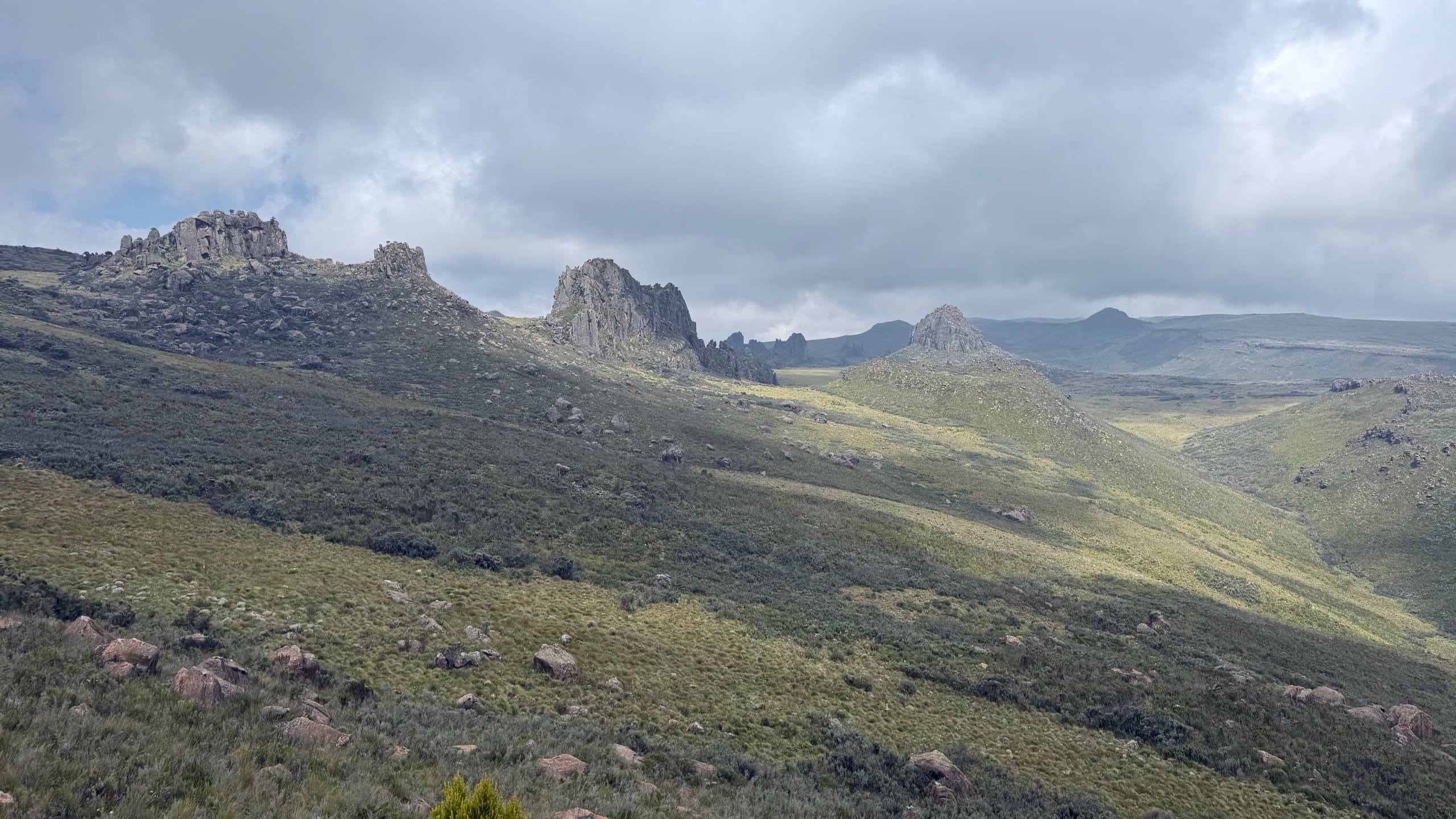 Rocky moorland on the Mt Kenya approach