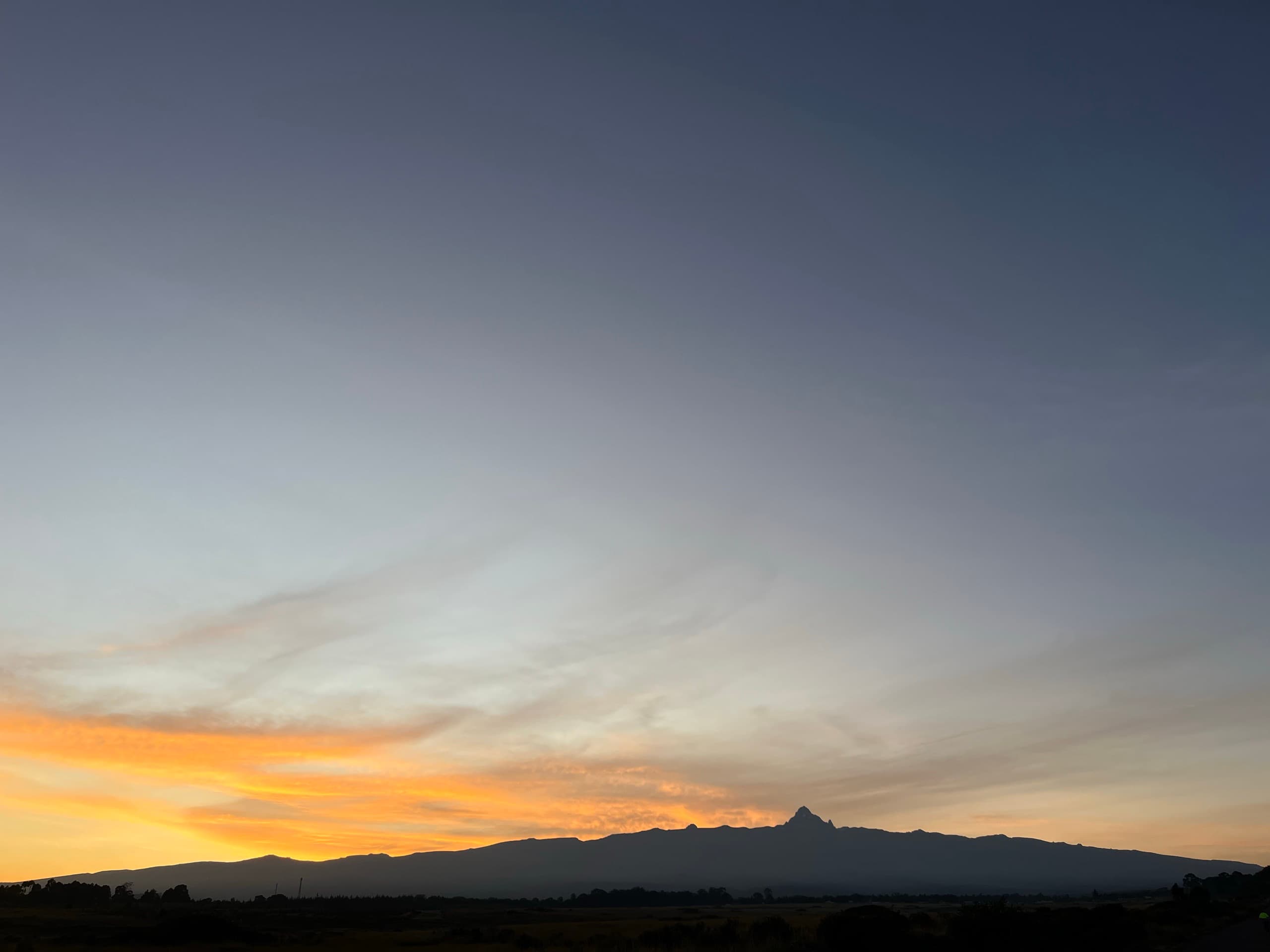 Mt Kenya at sunset, seen from the Nanyuki plains