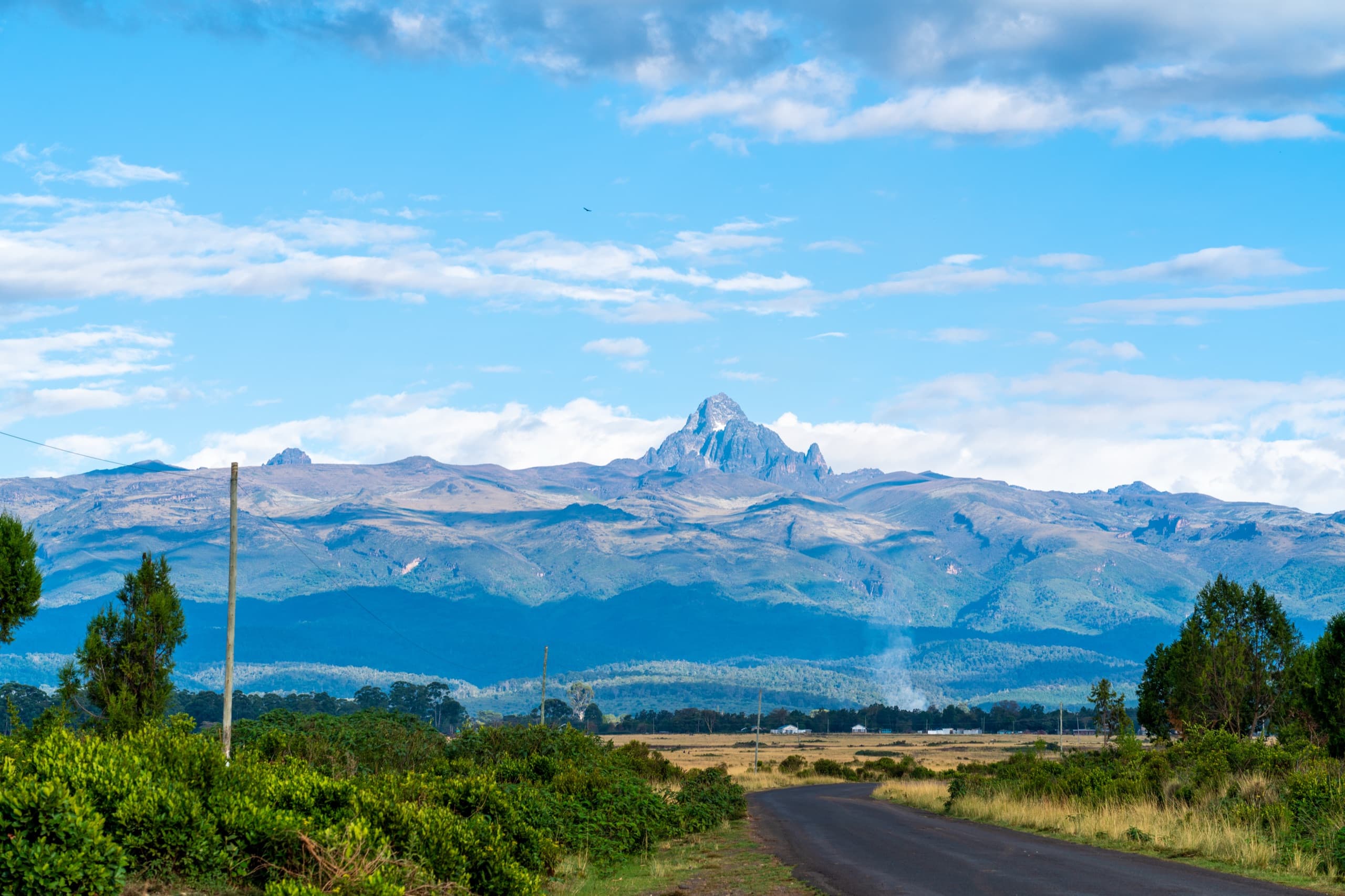 Mt Kenya peak above the Nanyuki road