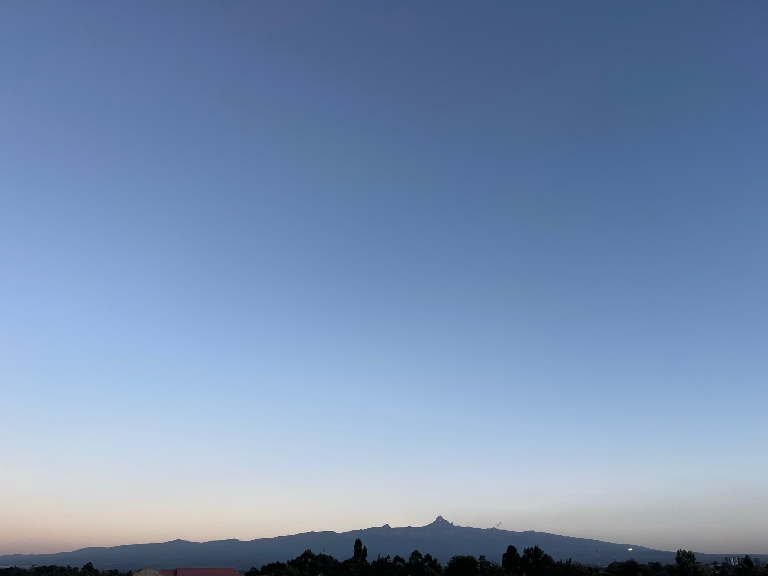 Mt Kenya at twilight, seen from Nanyuki